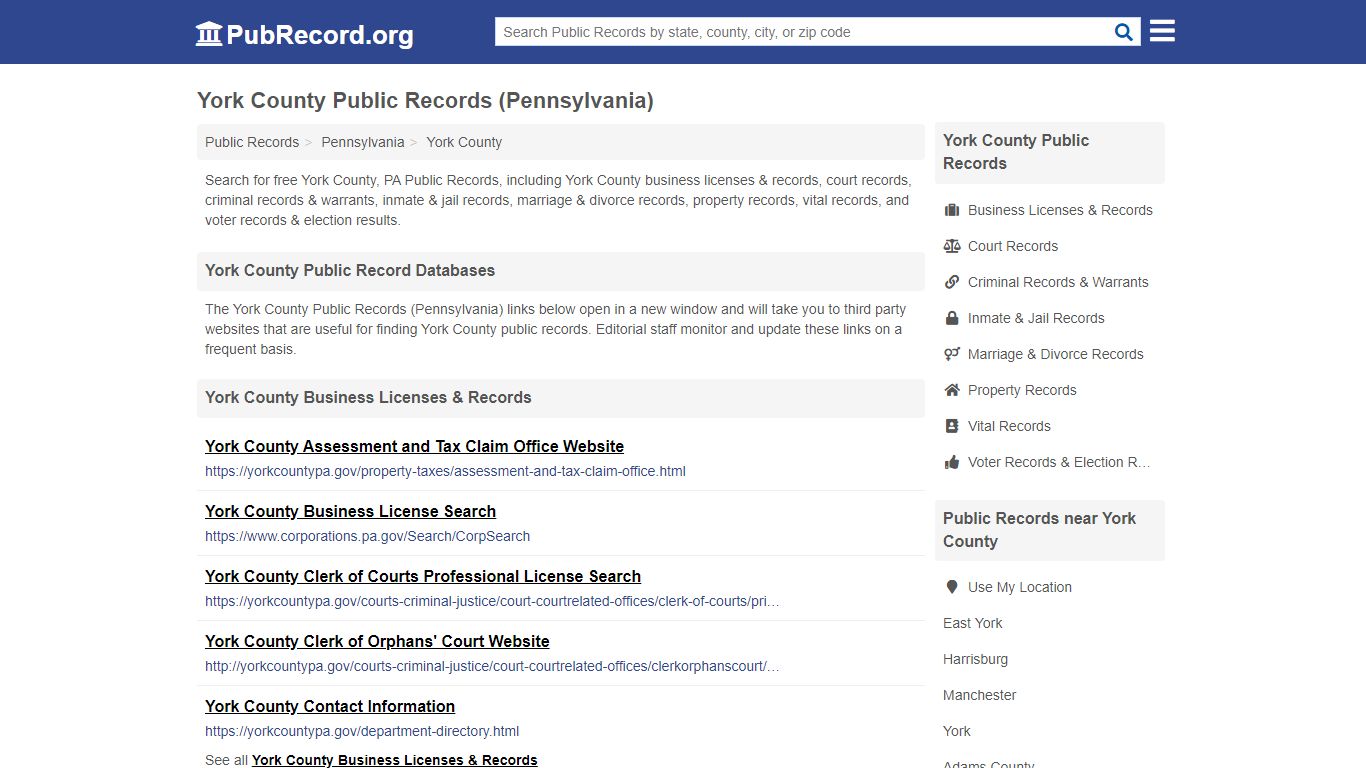 York County Public Records (Pennsylvania) - PubRecord.org